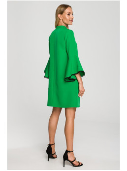 M698 A silueto suknelė su angelo rankovėmis - žalia
