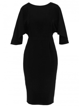 M700 Prigludusi suknelė kimono rankovėmis - juoda