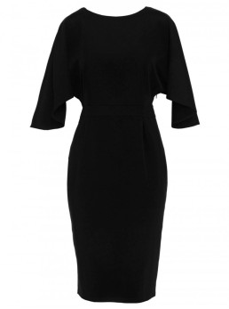 M700 Prigludusi suknelė kimono rankovėmis - juoda