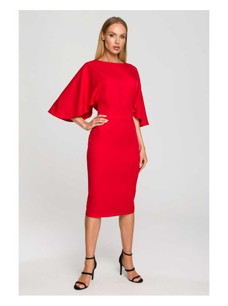 M700 Rašto suknelė kimono rankovėmis - raudona