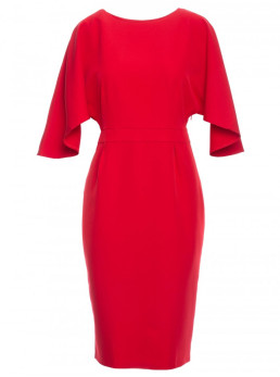 M700 Rašto suknelė kimono rankovėmis - raudona