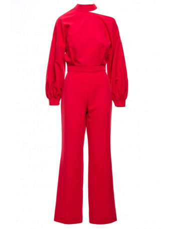 M528 Bishop sleeve jumpsuit - red