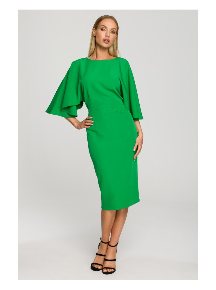 M700 Žalios spalvos suknelė-dėklas kimono rankovėmis - žalia