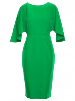 M700 Žalios spalvos suknelė-dėklas kimono rankovėmis - žalia