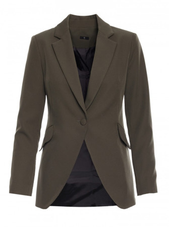 M701 Švarkas su asimetriškomis kišenėmis, užsegamas viena saga - chaki