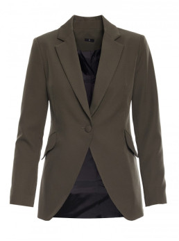 M701 Švarkas su asimetriškomis kišenėmis, užsegamas viena saga - chaki