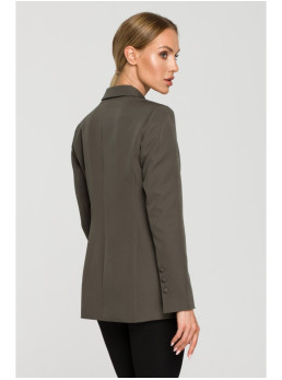 M701 Švarkas su asimetriškomis kišenėmis, užsegamas viena saga - chaki