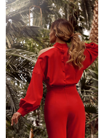 M528 Bishop sleeve jumpsuit - red
