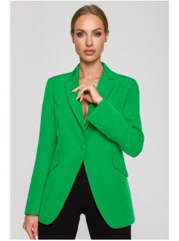 M701 Švarkas su asimetriškomis kišenėmis ir viena saga - žalia