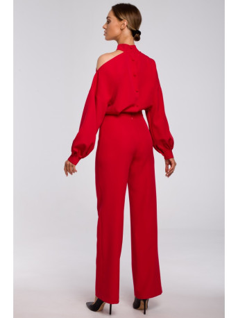 M528 Bishop sleeve jumpsuit - red