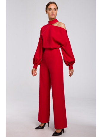 M528 Bishop sleeve jumpsuit - red