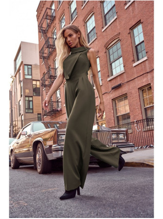 M702 Chaki spalvos kombinezonas be rankovių su dvigubo sluoksnio viršumi - chaki