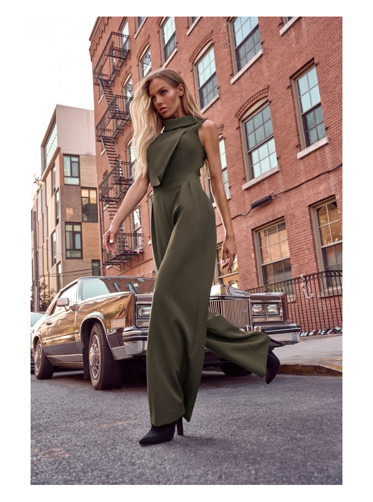 M702 Chaki spalvos kombinezonas be rankovių su dvigubo sluoksnio viršumi - chaki