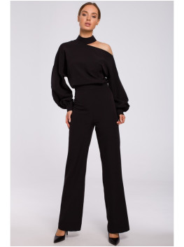 M528 Bishop sleeve jumpsuit - black
