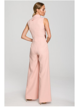 M702 Besiūlis kombinezonas su dvigubo sluoksnio viršumi - pudros