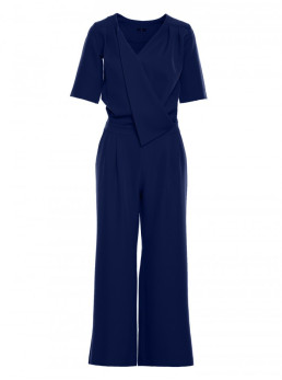 M703 Kombinezonas su dekoratyvine V formos iškirpte - tamsiai mėlyna