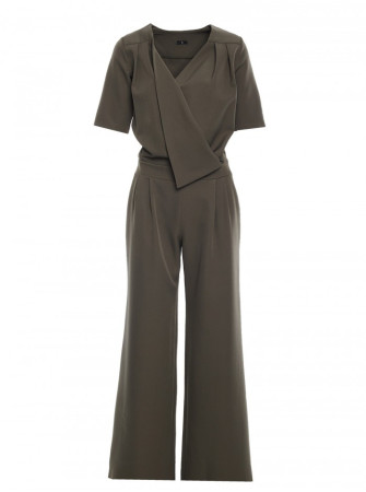 M703 Kombinezonas dekoratyvine V formos iškirpte - chaki