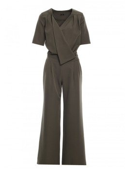 M703 Kombinezonas dekoratyvine V formos iškirpte - chaki