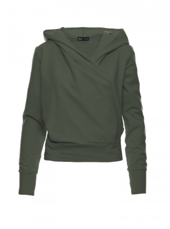 B246 Apgaubiantis megztinis su gobtuvu - military green