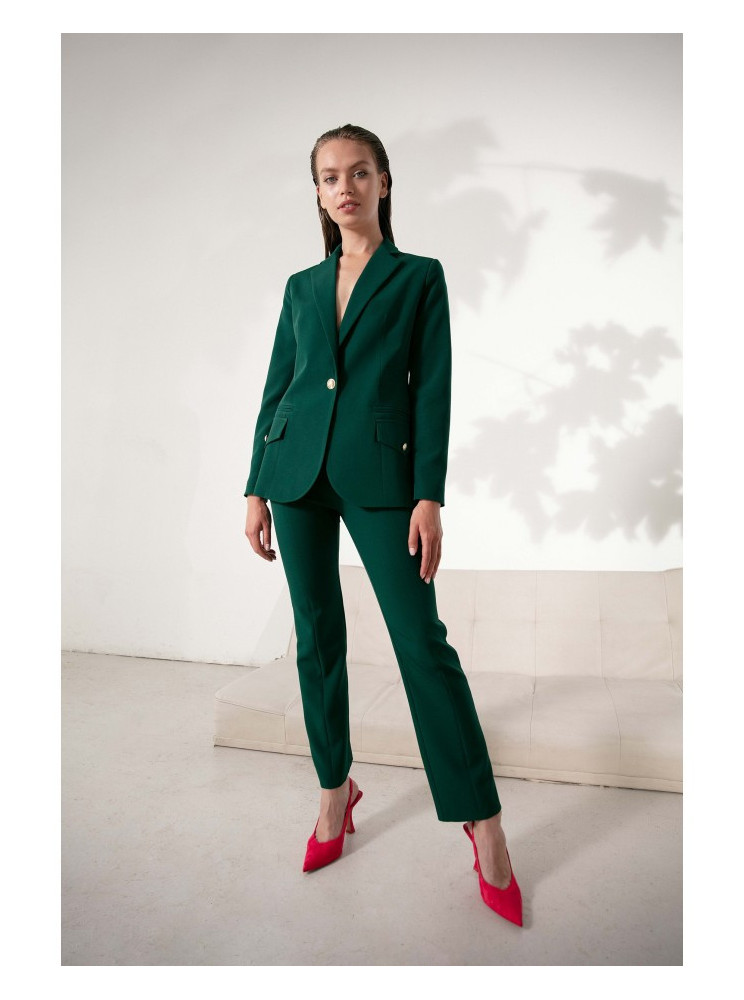 .K141 Švarkas su dvigubomis kišenėmis - bottle green