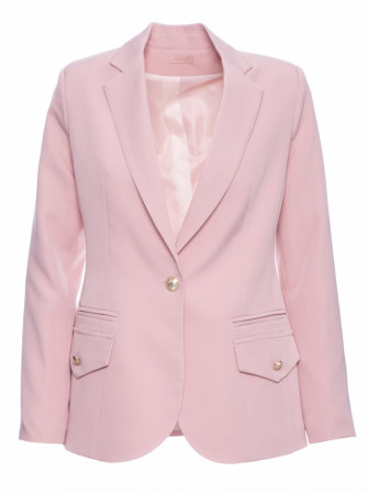 .K141 Švarkas su dvigubomis kišenėmis - crepe pink