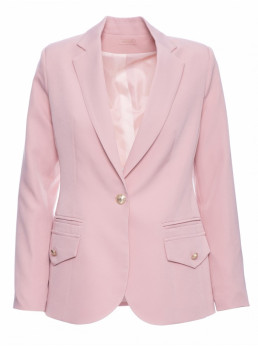 .K141 Švarkas su dvigubomis kišenėmis - crepe pink