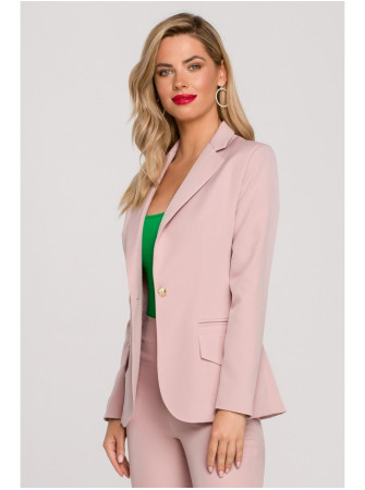 .K141 Švarkas su dvigubomis kišenėmis - crepe pink