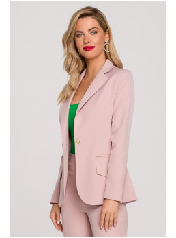 .K141 Švarkas su dvigubomis kišenėmis - crepe pink