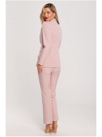 .K141 Švarkas su dvigubomis kišenėmis - crepe pink