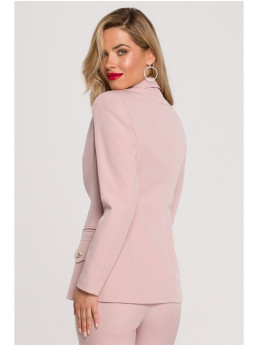 .K141 Švarkas su dvigubomis kišenėmis - crepe pink