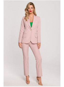 .K141 Švarkas su dvigubomis kišenėmis - crepe pink