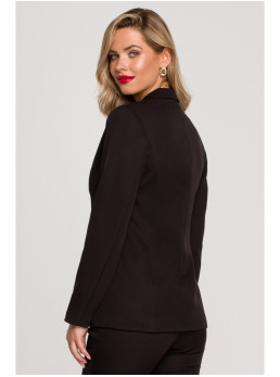 .K141 Švarkas su dvigubomis kišenėmis - juoda