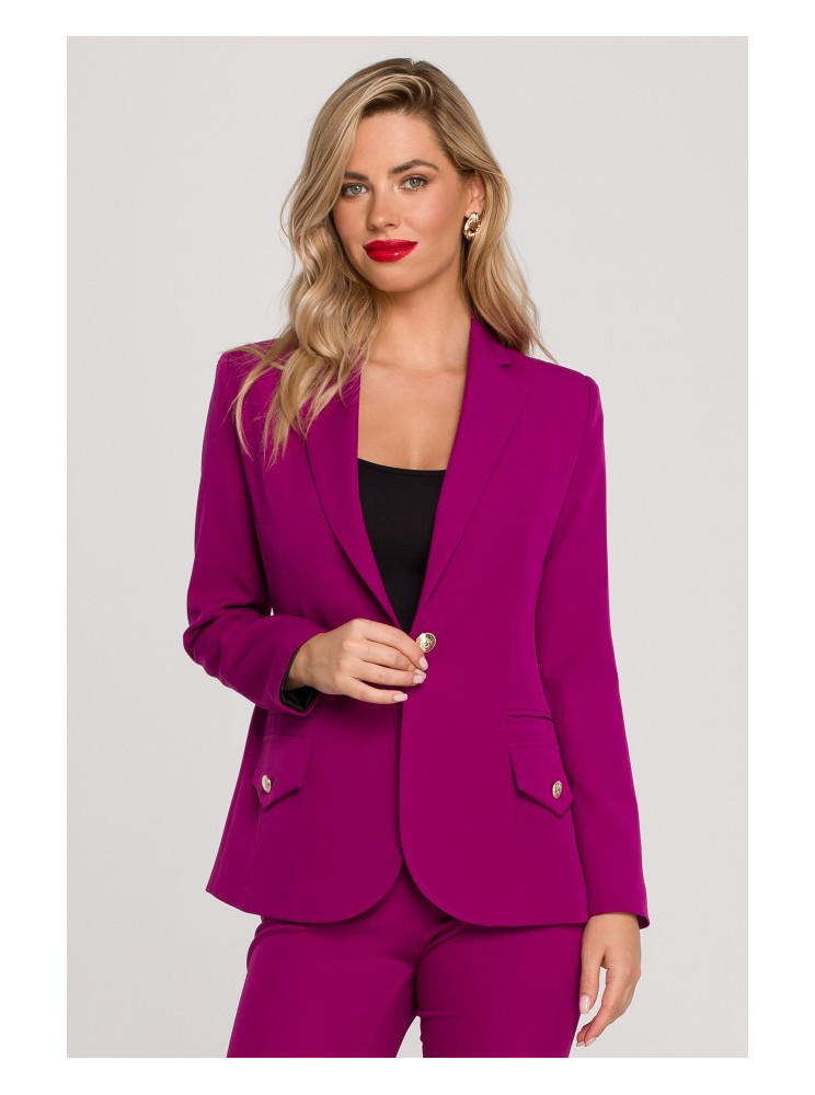 .K141 Švarkas su dvigubomis kišenėmis - ruby