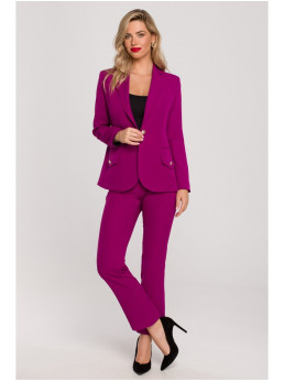 .K141 Švarkas su dvigubomis kišenėmis - ruby