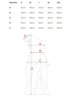 .K146 Suknelė vienu petimi - ruby