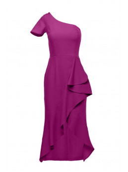 .K146 Suknelė vienu petimi - ruby