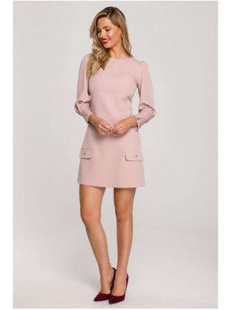 .K148 Trapecijos formos suknelė - crepe pink