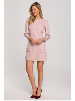 .K148 Trapecijos formos suknelė - crepe pink