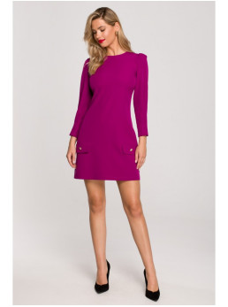 .K148 Trapecijos formos suknelė - ruby