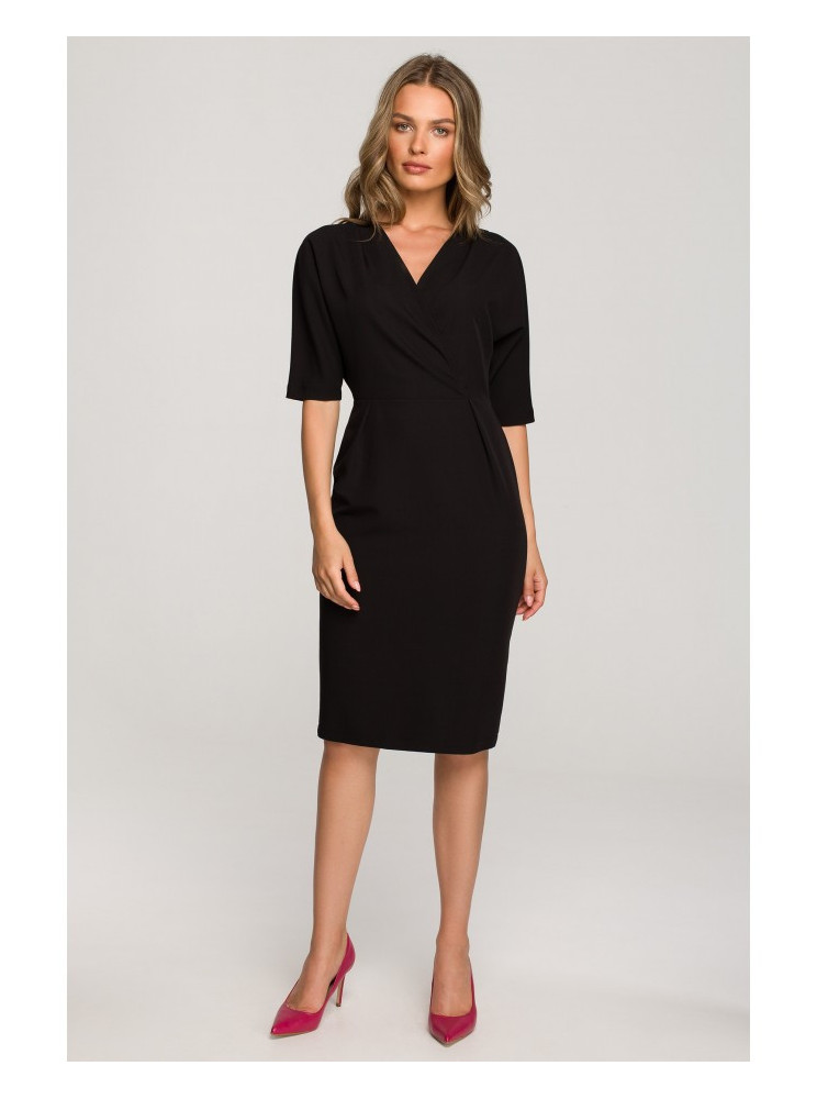 S313 Suknelė-siaučiamas viršus - juoda