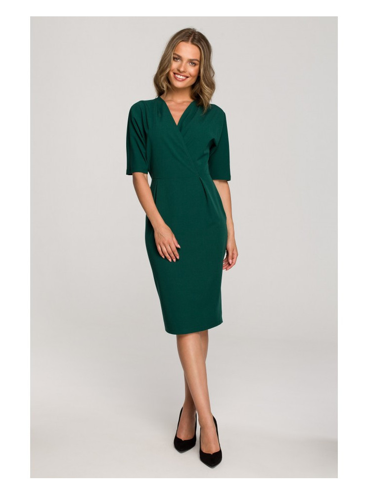 S313 Žalia suknelė-siaučiamas viršus - žalia