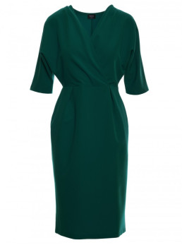 S313 Suvyniojama suknelė - žalia