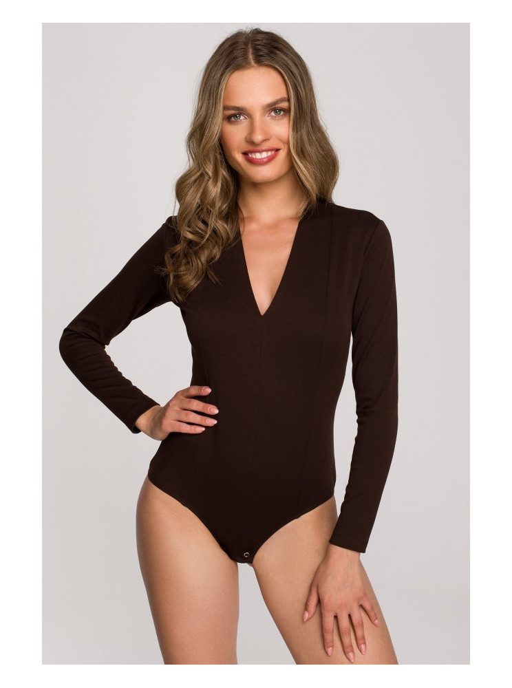 S327 Bodžiukas V formos iškirpte - ruda