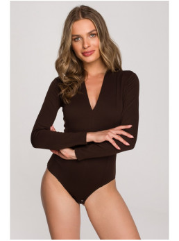 S327 Bodžiukas V formos iškirpte - ruda