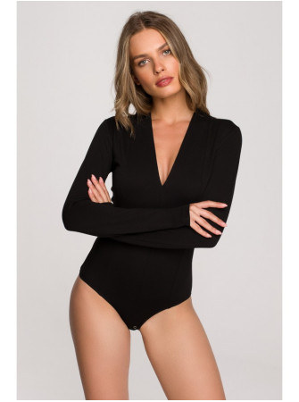 S327 Bodžiukas V formos iškirpte - juoda