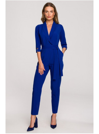 S316 Šaliko apykaklės kombinezonas - karališka mėlyna