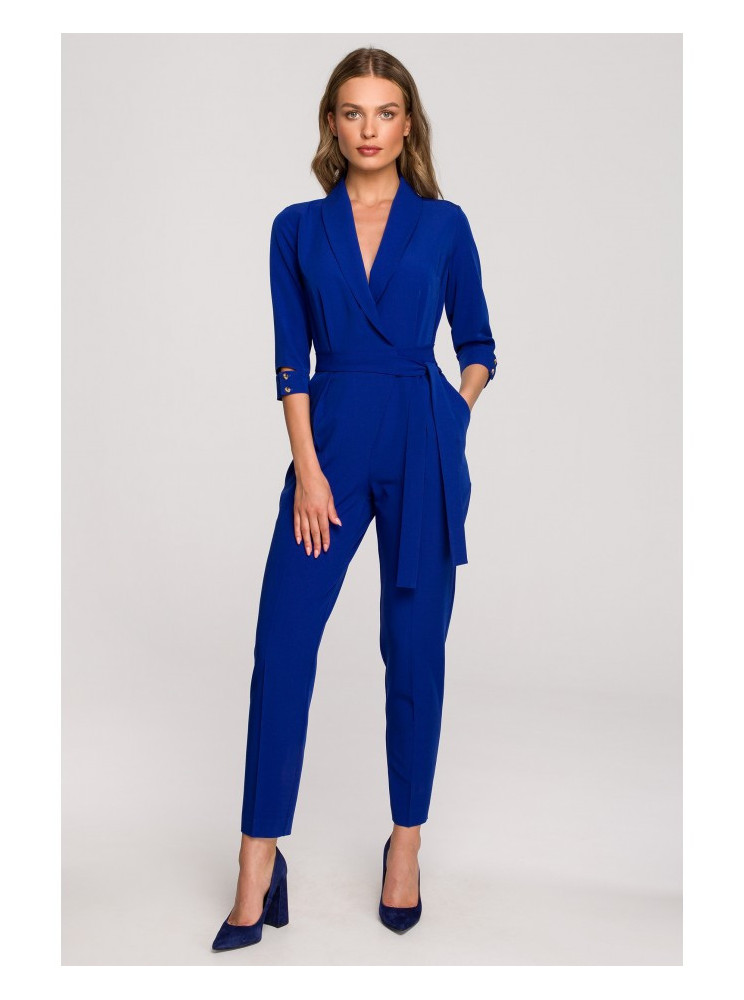 S316 Šaliko apykaklės kombinezonas - karališka mėlyna