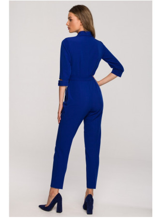 S316 Šaliko apykaklės kombinezonas - karališka mėlyna