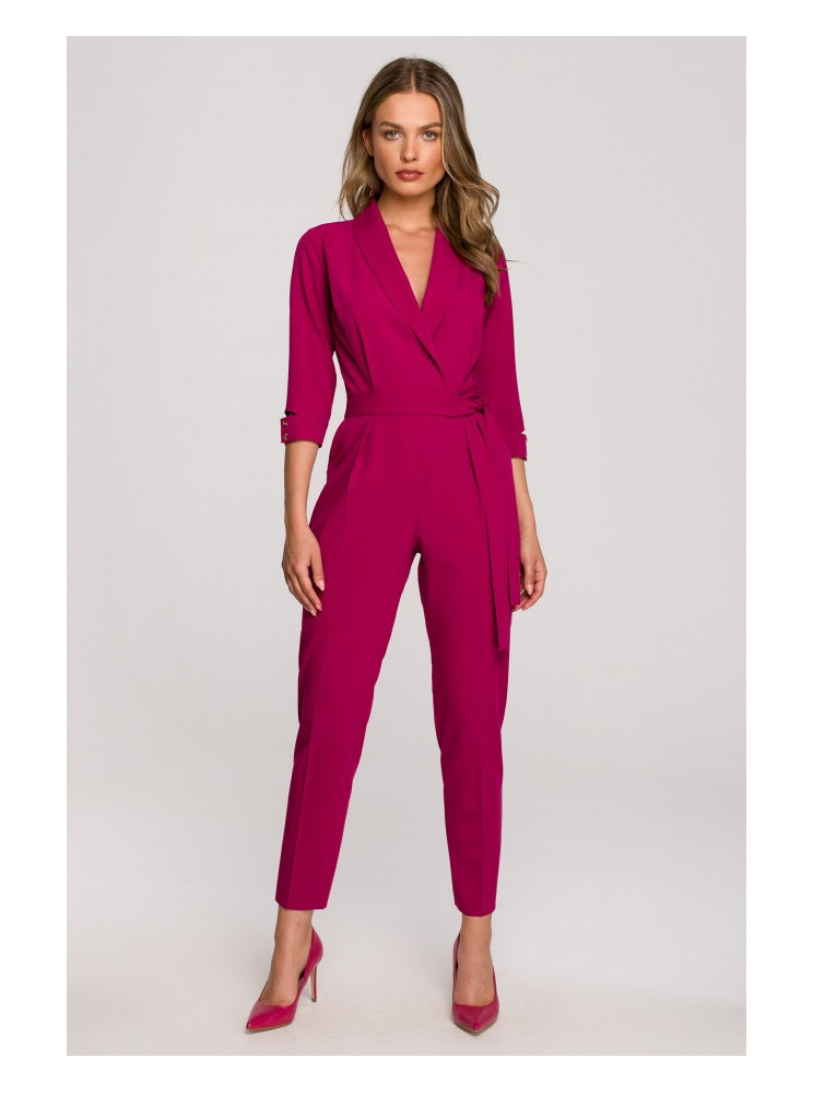 S316 Šaliko apykaklės kombinezonas - slyvų