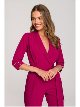 S316 Šaliko apykaklės kombinezonas - slyvų